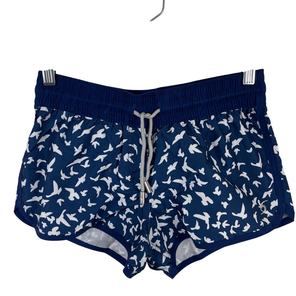 Surfcuz Doveney Womens Boardshorts Navy Blue Bird Print Beach Shorts Size 30 NWT